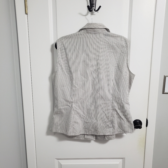 KASPER Striped Non Iron Sleeveless Button-Up Blouse Shirt - Picture 3 of 6